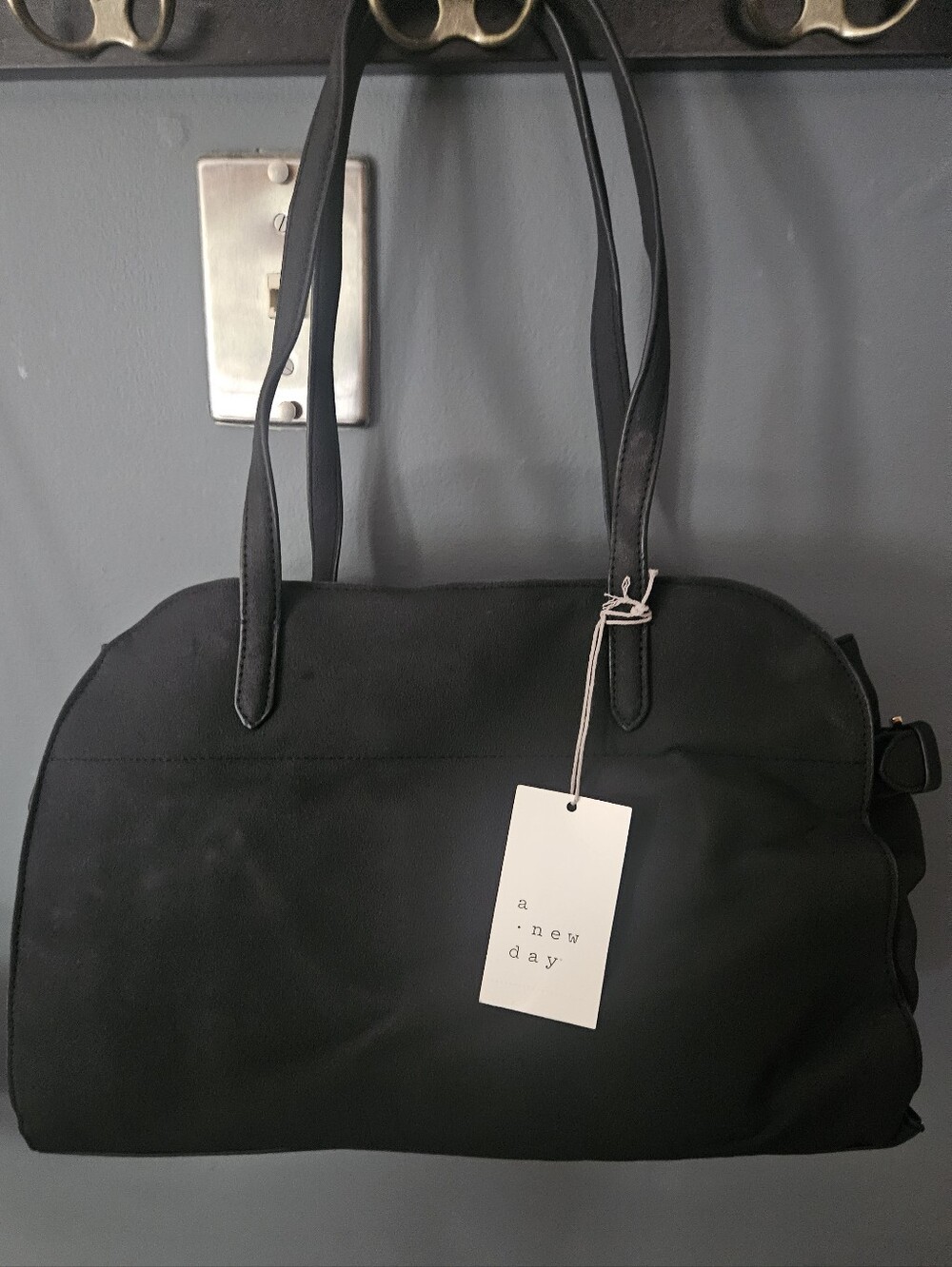 A New Day Black Tote Bag with Double Straps